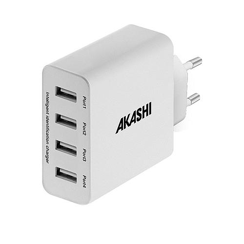 Photo de Chargeur secteur prise murale avec 4 ports usb AKASHI