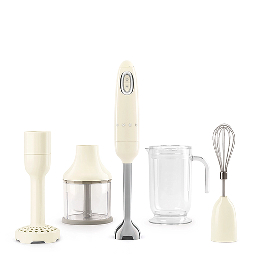 Photo de Mixeur plongeant - SMEG -  Coloris crème avec accessoires
