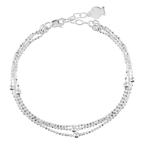 Photo de Bracelet 3 chaînes en argent CLIO BLUE