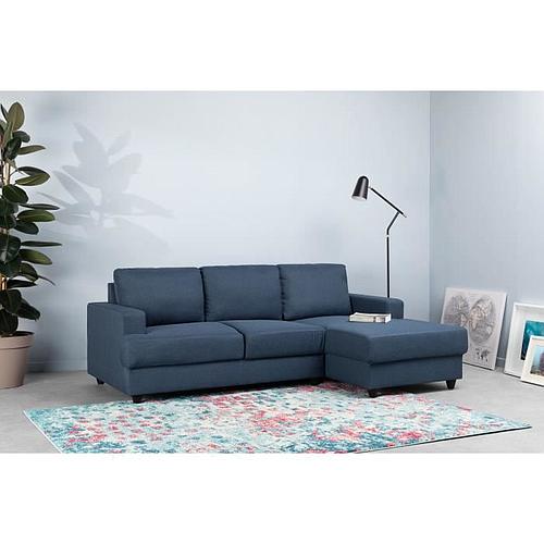 Photo de Canapé d'angle droit 4 places - Tissu bleu - Contemporain