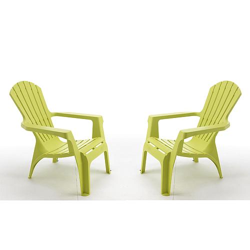 Photo de Ensemble de 2 fauteuils de jardin (vert anis)