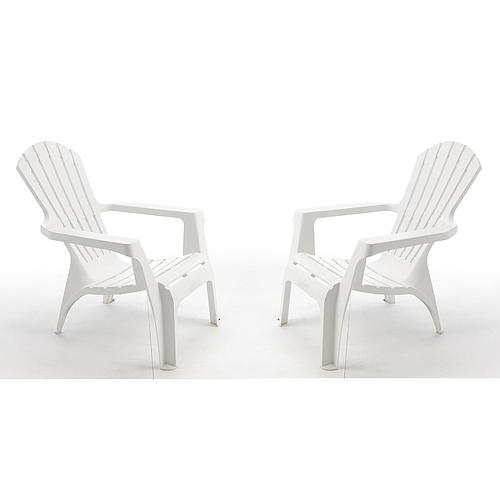 Photo de Ensemble de 2 fauteuils de jardin (blanc)
