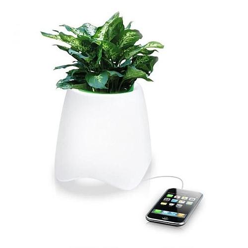 Photo de Enceinte lumière d'ambiance multicolore avec pot de fleur MUSE