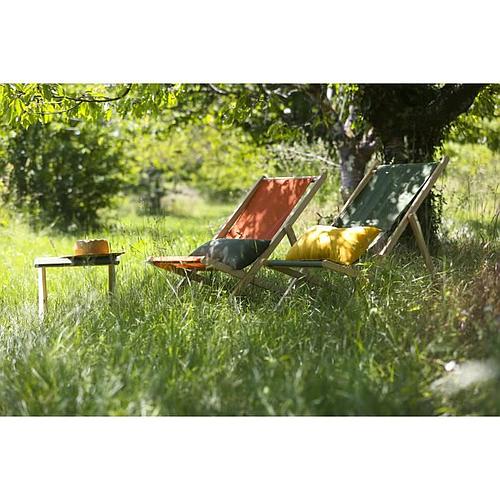 Photo de Chilienne en bois coloris paprika - Tissu traité déperlant