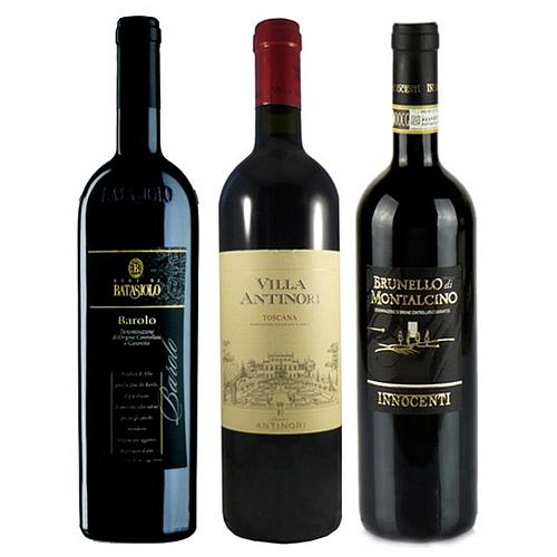 Photo de 3 grands vins de Toscane et du Piémont