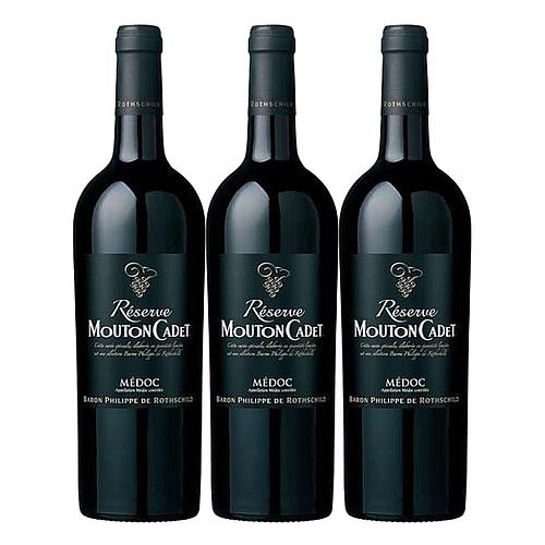 Photo de 3 vins de Mouton Cadet Réserve Médoc 2016/18