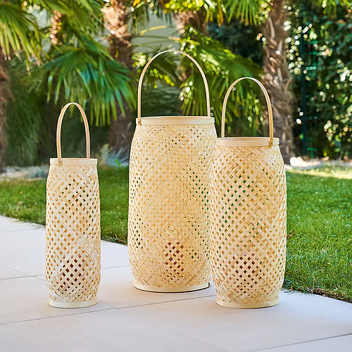 Photo de Ensemble de 3 lanternes en bambou