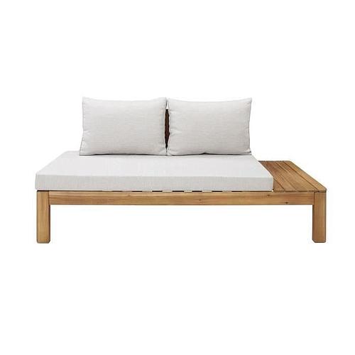 Photo de Banquette de jardin en bois d'acacia FSC - 2 personnes - Avec coussins