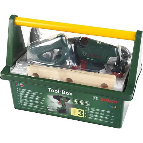 Photo de Mini caisse à outils - Bosch - pour enfants - avec visseuse électronique et accessoires