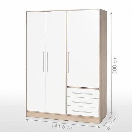 Photo de Armoire contemporaine - chêne et blanc