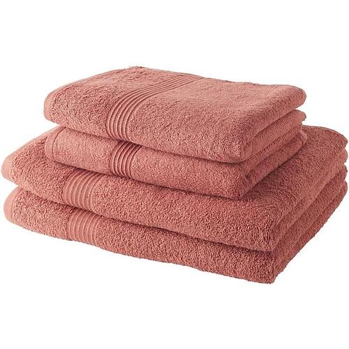 Photo de Ensemble de 2 Serviettes & 2 Draps de Bain - Terracotta 100% coton