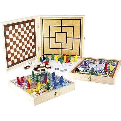 Photo de Coffret Bois - JEUJURA - 100 Jeux de société traditionnels