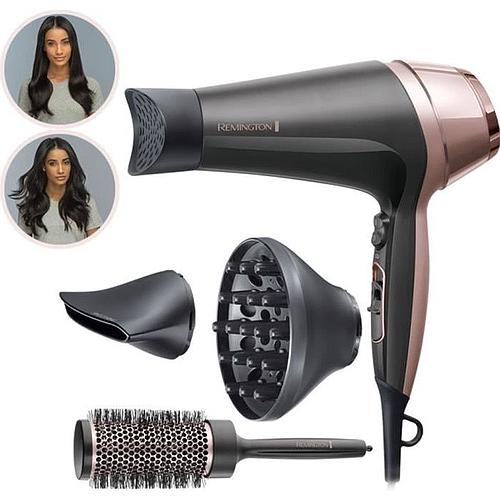 Photo de Coffret Coiffure - Remington - Sèche-Cheveux Ionique Curl Confidence, Brosse 45 mm, Grille Céramique