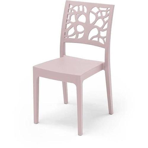 Photo de Lot de 4 chaises de jardin rose pastel