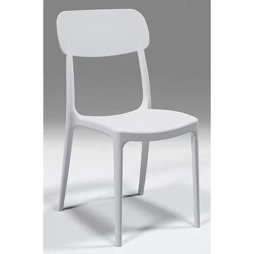 Photo de Lot de 4 chaises de jardin - Blanc - 53 x 46 x H 88 cm - Résine