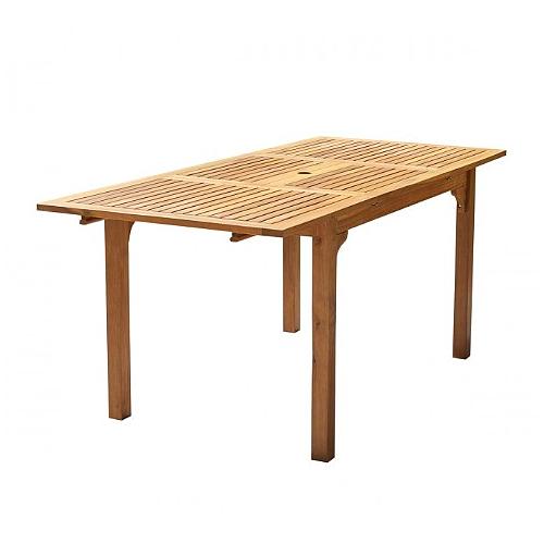 Photo de Table de jardin extensible rectangulaire en bois d'acacia 6 à 8 places