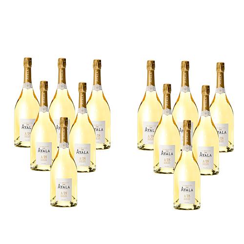 Photo de 12 bouteilles de champagne le blanc de blancs 2018 AYALA
