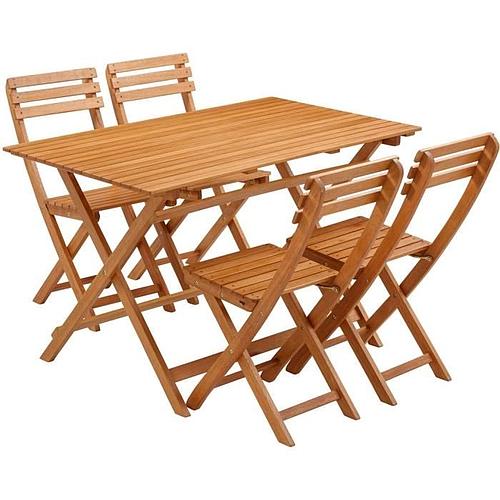 Photo de Ensemble repas de jardin en bois d'eucalyptus FSC - 4 personnes