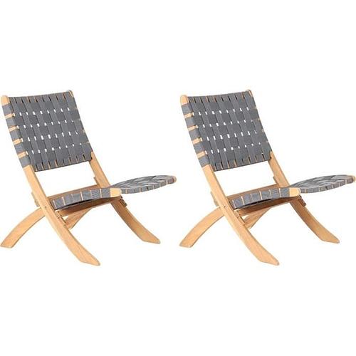 Photo de Ensemble de 2 fauteuils de jardin - en bois d'acacia FSC et corde - coloris gris
