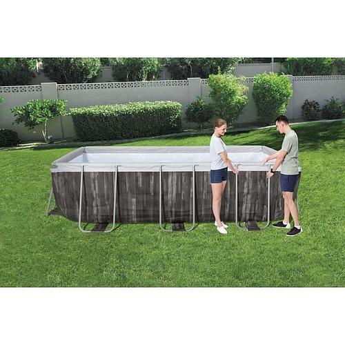 Photo de Kit Piscine hors sol tubulaire - BESTWAY - 404 x 201 x 100 cm - Rectangulaire (Filtre à sable, échelle, diffuseur)