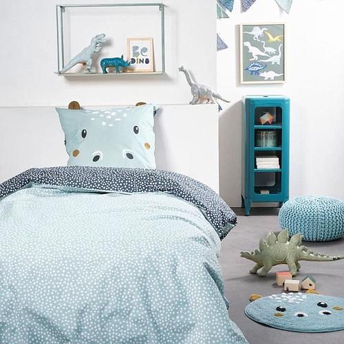 Photo de Parure de lit - housse de couette 140x200 + 1 taie d'oreiller 63x63 - 1 personne - Bleu