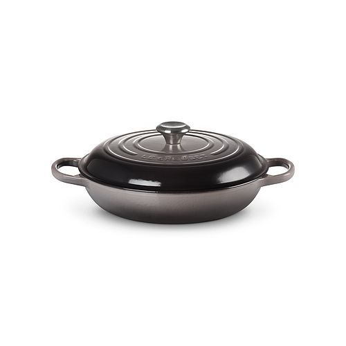 Photo de FAITOUT ROND EN FONTE EMAILLEE - LE CREUSET - 30 CM - GRIS