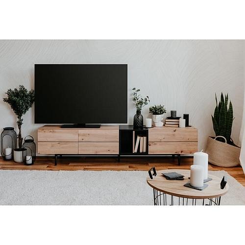 Photo de MEUBLE TV - DECOR CHÊNE ET NOIR