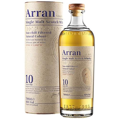 Photo de 1 Irish whisky Single Malt Arran Island 10 ans 46 %70 cl en étui