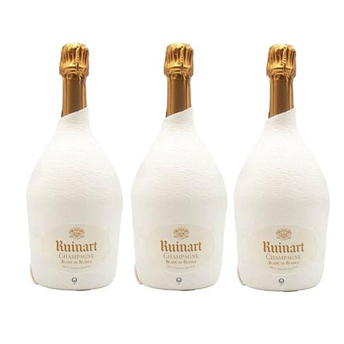 Photo de 3 champagnes Ruinart brut en étui seconde peau