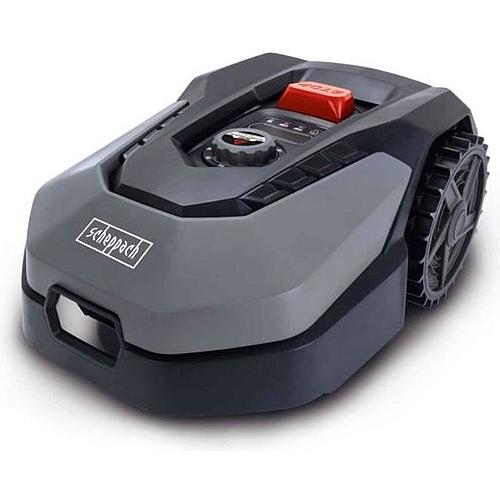 Photo de Robot tondeuse connecté 900m2 Scheppach RoboCut avec station de recharge - Jusqu'à 900 m² - Capteur de pluie - WiFi & BT