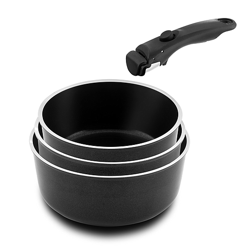 Photo de 3 casseroles - CUISINOX - 16/18/20cm + 1 poignée -