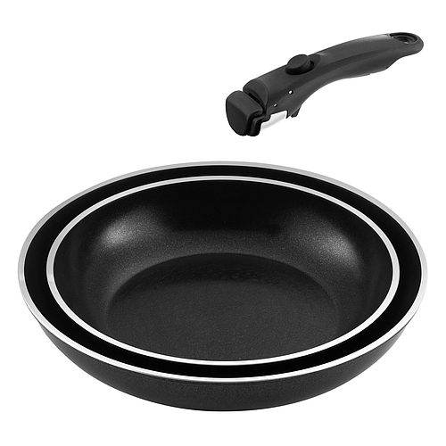 Photo de Ensemble de 2 poêles 22/26cm + 1 poignée - CUISINOX