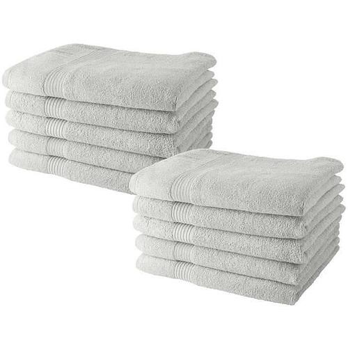 Photo de Ensemble de 10 serviettes de Toilette - 50x90 cm - Craie