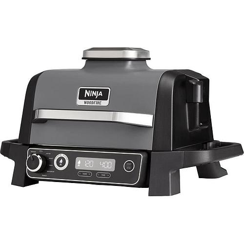 Photo de Barbecue électrique - NINJA - Woodfire - Grill, fumoir & air fryer - Antiadhésif - Gris et noir