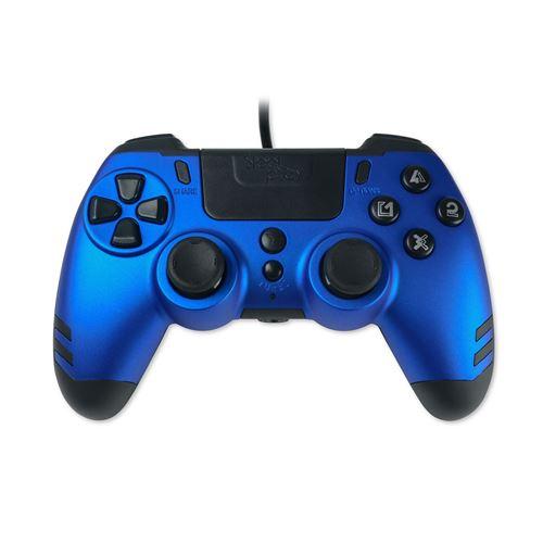 Photo de Manette filaire Steelplay Slim Pack pour PS4 PS3 et PC Bleu