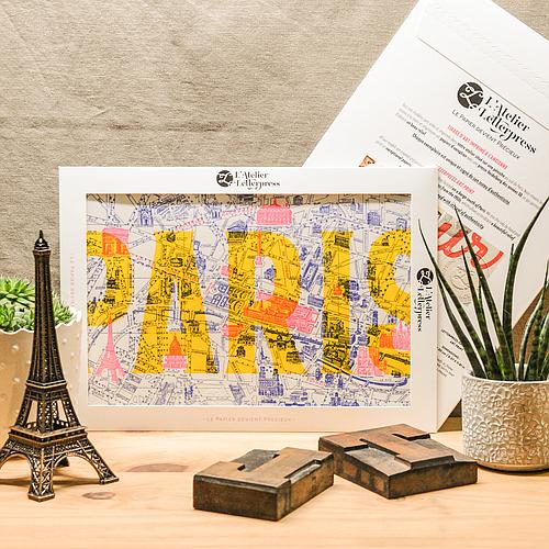 Photo de Affiche Letterpress Plan de Paris