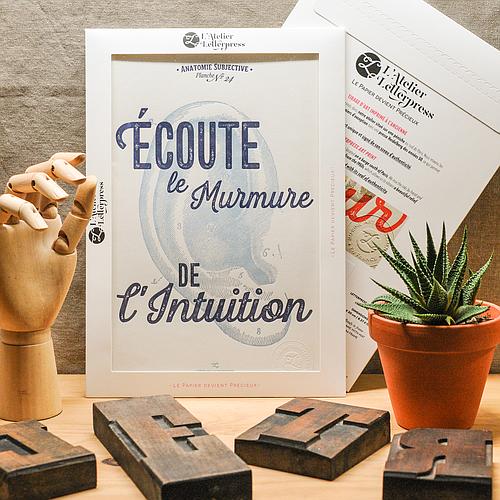 Photo de Affiche Letterpress Écoute le murmure de l’Intuition