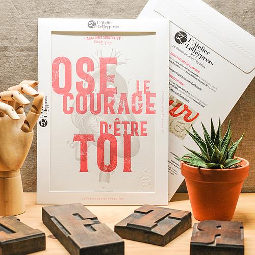 Photo de Affiche Letterpress Ose le Courage d’être Toi