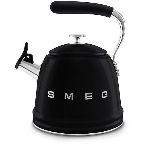 Photo de Bouilloire sifflante rétro noire SMEG