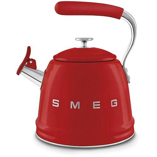 Photo de Bouilloire sifflante rétro rouge SMEG