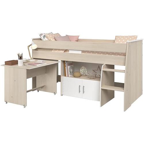 Photo de Lit combiné enfant 90x200 cm - chêne blanc