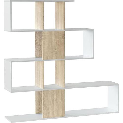 Photo de Bibliothèque étagère ZIGZAG - chêne et blanc