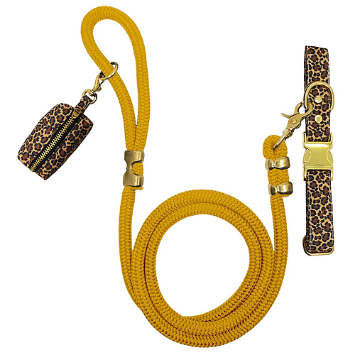 Photo de Kit pour chien - design léopard jaune