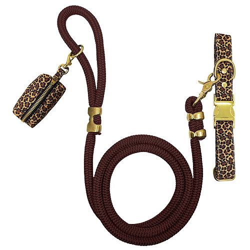 Photo de Kit pour chien - design léopard marron