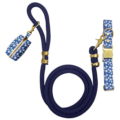 Photo de Kit pour chien - design marguerite bleu