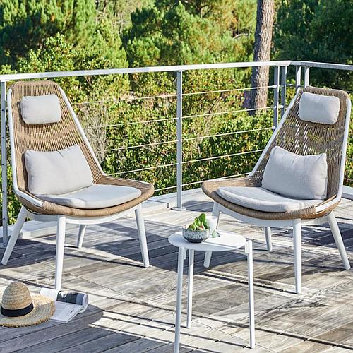 Photo de Duo chaises lounge - blanc écru - esprit bohème chic