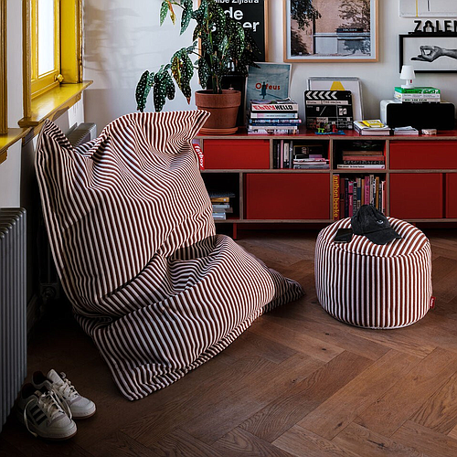 Photo de Duo de poufs marron & crème - FATBOY