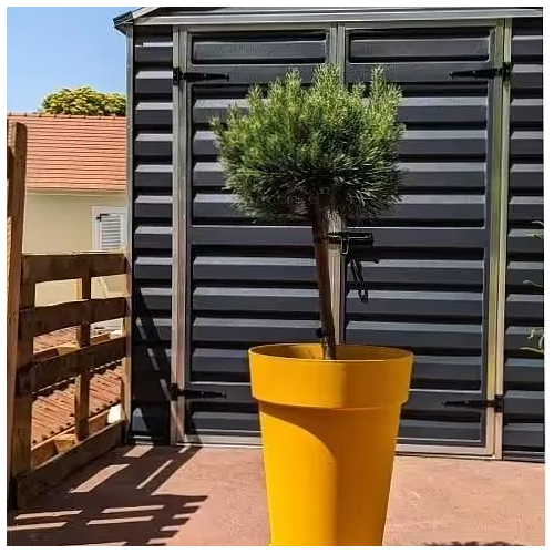 Photo de Pot de fleurs - hauteur 66 cm - jaune