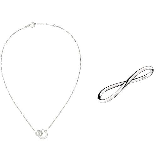 Photo de Ensemble collier anneaux et bracelet jonc - argent massif - CHRISTOFLE