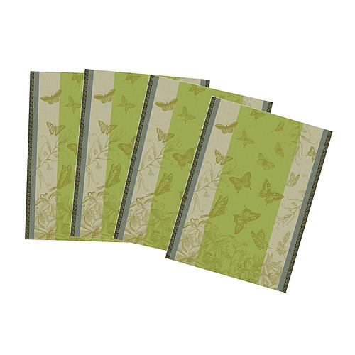 Photo de 4 torchons - 100 % coton - motif papillons - LE JACQUARD FRANCAIS